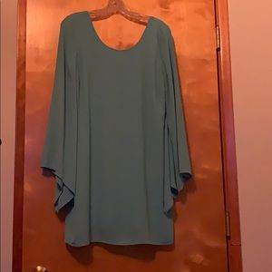 Blue Dress with Bell Sleeves
